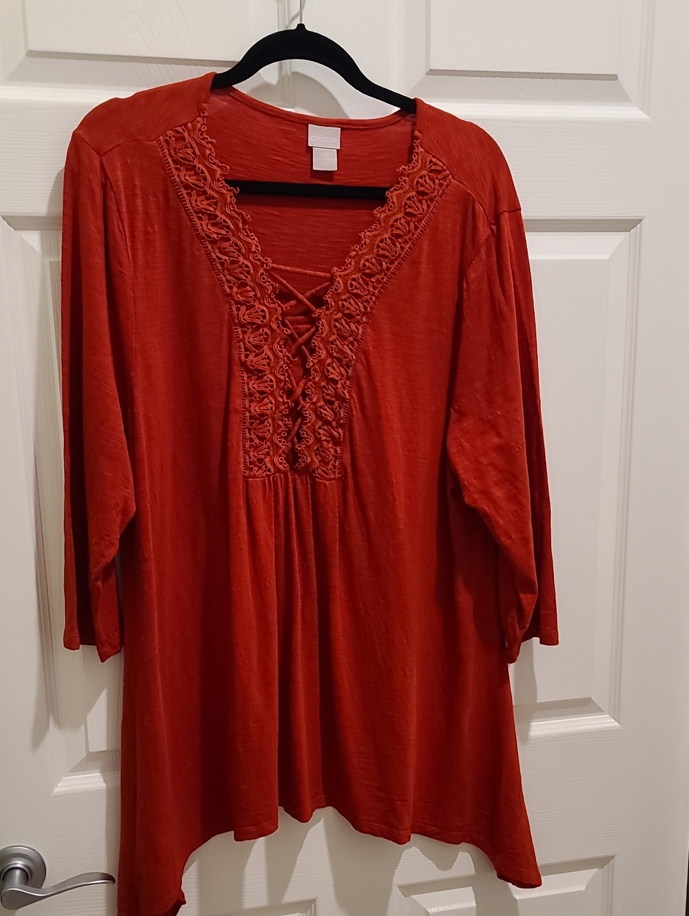 Chico's Lace-Up Boho Tunic - Red